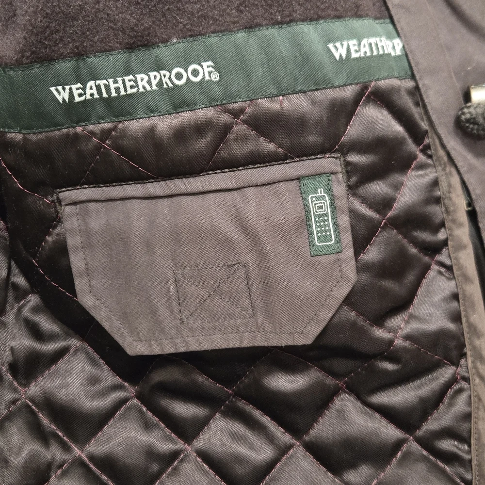 Weatherproof Faux Suede Jacket Brown XL Men’s Vintage Quilted Lining Fleece Coat - Picture 7 of 14